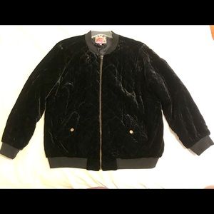 NWOT Johnny Was Black Velvet Bomber Jacket size 1X